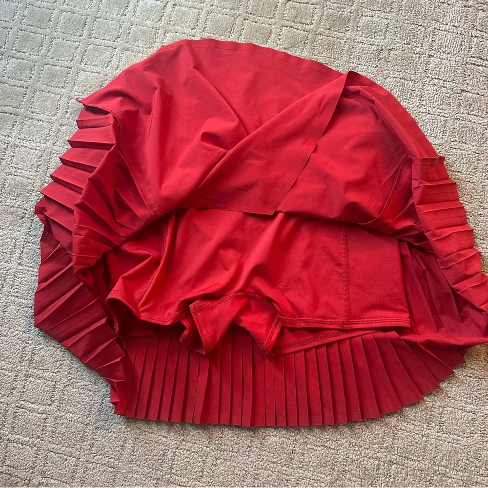 ALO Yoga Red Pleated Mini Skort